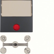 Клавиша Berker 1Х с линзами и большим полем д/надписи, антрацит B.х (16961606)