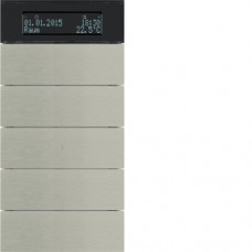 Клавишный сенсор с рег.темп-ры и дисплеем Berker, 5-канал., нержавеющая сталь, B.IQ (75665593)