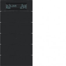 Клавишный сенсор с рег.темп-ры и дисплеем Berker, 5-канал., стекло - черный, B.IQ (75665592)