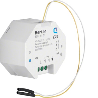 Исполнительное устройство Berker 1-кан. с бинарним входом 1-кан. в/у 10A/230B KNX-quicklink (85875100)