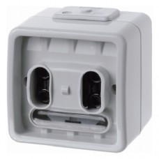 Кнопка 2-клавишная Berker групповая с шинним контроллером, серая, AQUATEC IP44 (75192100)