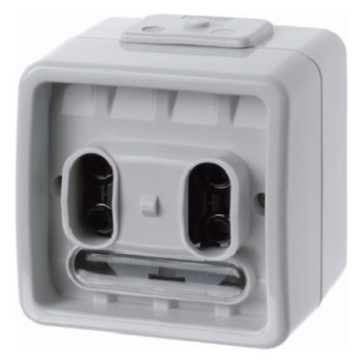 Кнопка 2-клавишная Berker групповая с шинним контроллером, серая, AQUATEC IP44 (75192100)