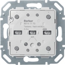 Выключатель Berker модульный 1-клавишный KNX-TP+EASY с шинним соединителем Q.x/K.x (80141170)