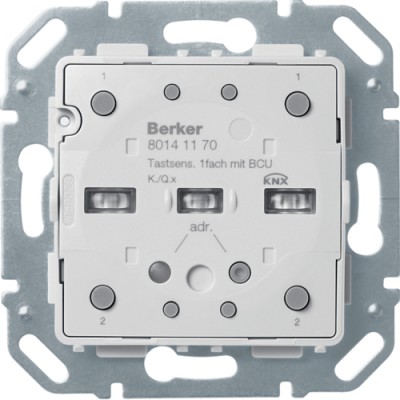 Выключатель Berker модульный 1-клавишный KNX-TP+EASY с шинним соединителем Q.x/K.x (80141170)