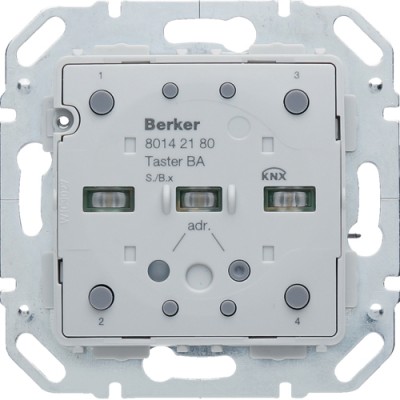 Выключатель Berker модульный 2-клавишный KNX-TP+EASY с шинним соединителем S.1/B.x (80142180)