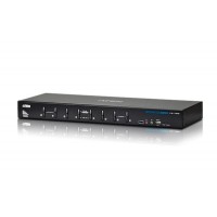 CS1788 8-портовий KVM-перемикач USB DVI Dual Link. Одна USB-консоль управляє вісьмома комп'ютерами з двоканальним DVI або VGA і двома додатковими пристроями USB 2.0, ATEN.