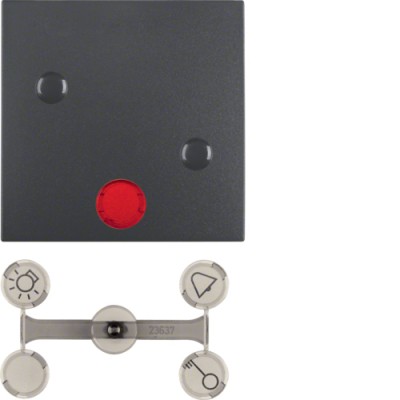 Клавиша Berker Berker 1Х с линзами, прикручивается, антрацит B.х (15721606)