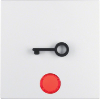 Клавиша Berker 1Х с линзой и знаком Ключ, пол.белизна матовая S.1/B.х (16511969)