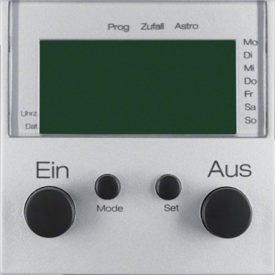 Таймер Berker с дисплеем и подключением датчика, алюминий B.х (17381404)