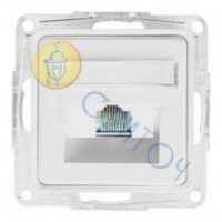12014401 Лицьова панель для розеток телефонних/комп'ютерних однократних біла OPTIMA, HAGER