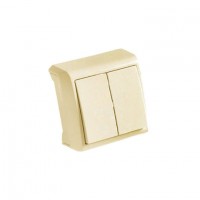 90681202 Вимикач 2 відкр. крем, Vera Vi-Ko