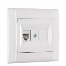 42001035 Розетка компьютерная САТ 5 + гнездо Defne/Белая Makel