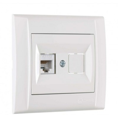 42001035 Розетка комп'ютерна САТ 5 + гніздо Defne/Біла Makel