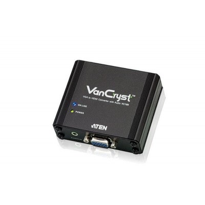 Конвертор VC180 Aten VGA в HDMI с поддержкой звука черный