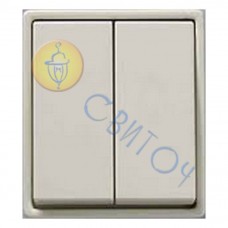 5655\5UW Вимикач 2-клавішний білий 5655 (б/гвинт) 16А/230В, HAGER