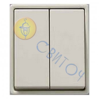 5655\5UW Вимикач 2-клавішний білий 5655 (б/гвинт) 16А/230В, HAGER