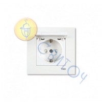 90960012 Розетка  з з/к та кришкою  білий KARRE  Vi-Ko