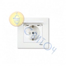 90960012 Розетка с з/к и крышкой белый KARRE Vi-Ko