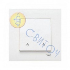 90960017 Вимикач 2скр. прохідний  білий KARRE  Vi-Ko