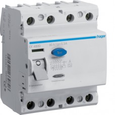 Устройство защитного отключения Hager 4P 80 A, 300 mA, A, 4м (CF480D)