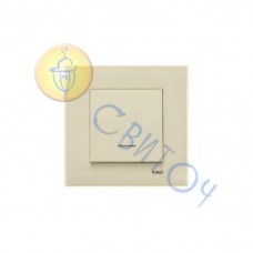 90960163 Выключатель 1скр. проход. с подсв. крем KARRE Vi-Ko