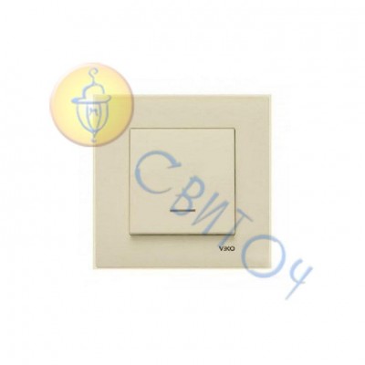 90960163 Выключатель 1скр. проход. с подсв. крем KARRE Vi-Ko