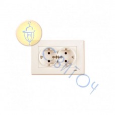 90960156 Розетка 2 з з\к крем KARRE Vi-Ko