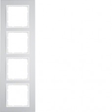 Рамка Berker 4Х алюміній/підлога.білизна B. 3 (10143904)