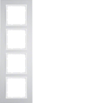 Рамка Berker 4Х алюміній/підлога.білизна B. 3 (10143904)