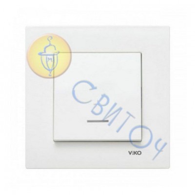 90960019 Вимикач 1скр. с підсв.  білий KARRE  Vi-Ko