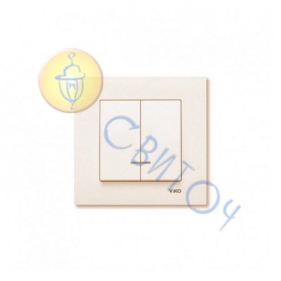 90960150 Выключатель 2скр. с подсв. крем KARRE Vi-Ko