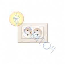 90960155 Розетка 2 без з\к крем KARRE Vi-Ko