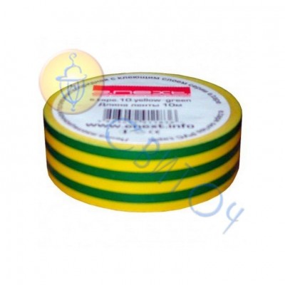 s022007 Ізолента e.tape.stand.10.yellow-green, жовто-зелена (10м), E-NEXT