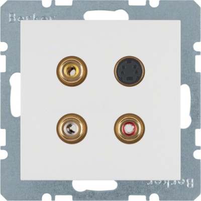 Мультимедійна розетка Berker: тюльпан/S-відео, підлогу.білизна матова S. 1/B. х (3315321909)