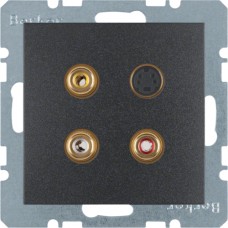 Мультимедийная розетка Berker: тюльпан/S-видео, антрацит B.х (3315321606)