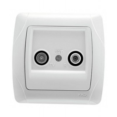 90561085 Розетка 2TV (телевиз.) (tv+sat) белый CARMEN