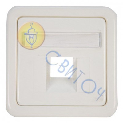 13016501 Лицьова панель для розеток телефонних/комп'ютерних однократних біла REGINA, HAGER