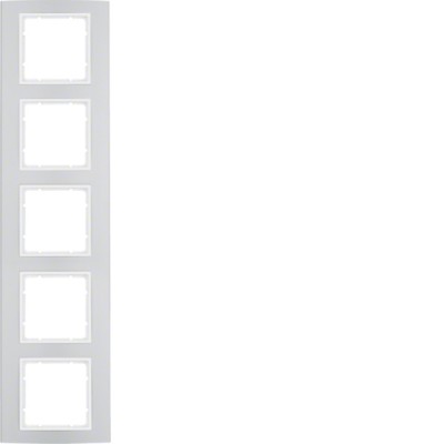 Рамка Berker 5Х алюміній/підлога.білизна B. 3 (10153904)