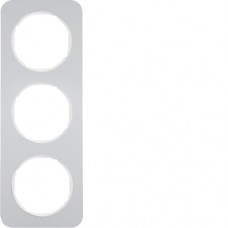 Рамка Berker 3-кратная, алюминий/полярная белизна, R.1 (10132174)