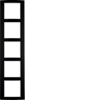 Рамка Berker 5Х чорна/підлога.білизна B. 3 (10153025)