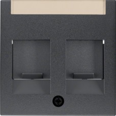 Накладка Berker для суппортов под 2 модуля RJ12/RJ45, антрацит B.х (11811606)