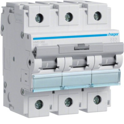 HMD380 Автоматический выключатель Hager 3P 15kA D-80A 4.5M (HMD380)