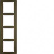 Рамка Berker 4Х КОРИЧНЕВАЯя/пол.белизна B.3 (10143021)