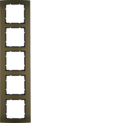 Рамка Berker 5Х КОРИЧНЕВАЯя/антрацит B. 3 (10153001)