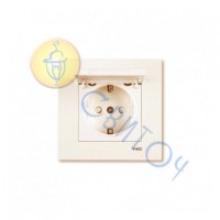 90960112 Розетка 1 с з/к и крышкой крем KARRE Vi-Ko