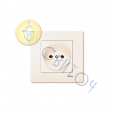 90960108 Розетка 1 с з/к крем KARRE Vi-Ko