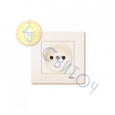 90960108 Розетка 1 з з/к крем KARRE Vi-Ko