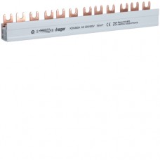 Шина Hager соединительная вилочная, 3-полюсная на 12 модулей, с изоляцией, 16мм2 (KDN380A)