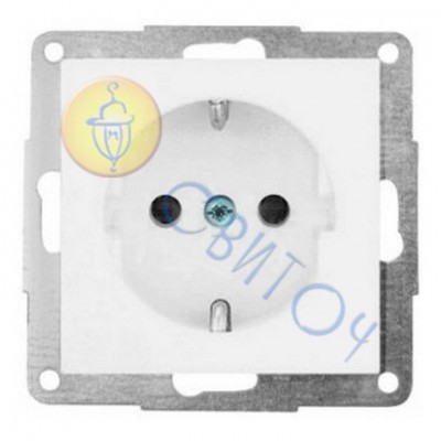 22000502 Розетка з з/к біла FIORENA, 16А/250В 