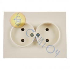 22002703 Розетка без з/к подвійна з рамкою сл./кість FIORENA, 16А/250В